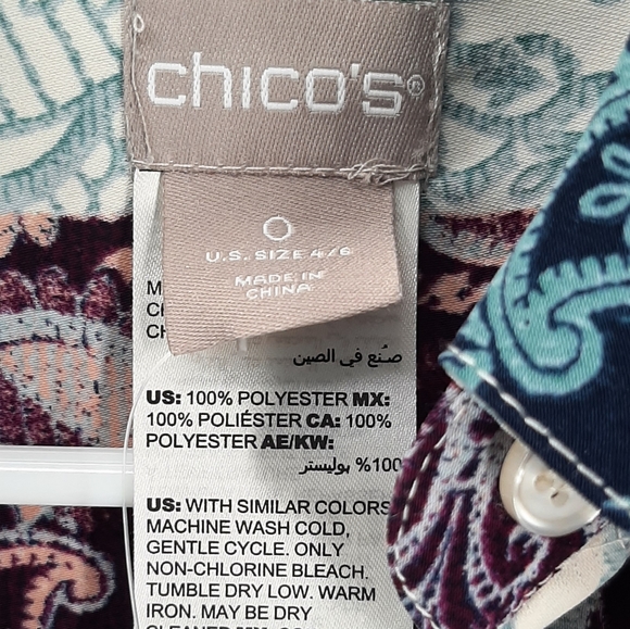 NWT Chico's hem interest tunic top sz 0 - Picture 6 of 10